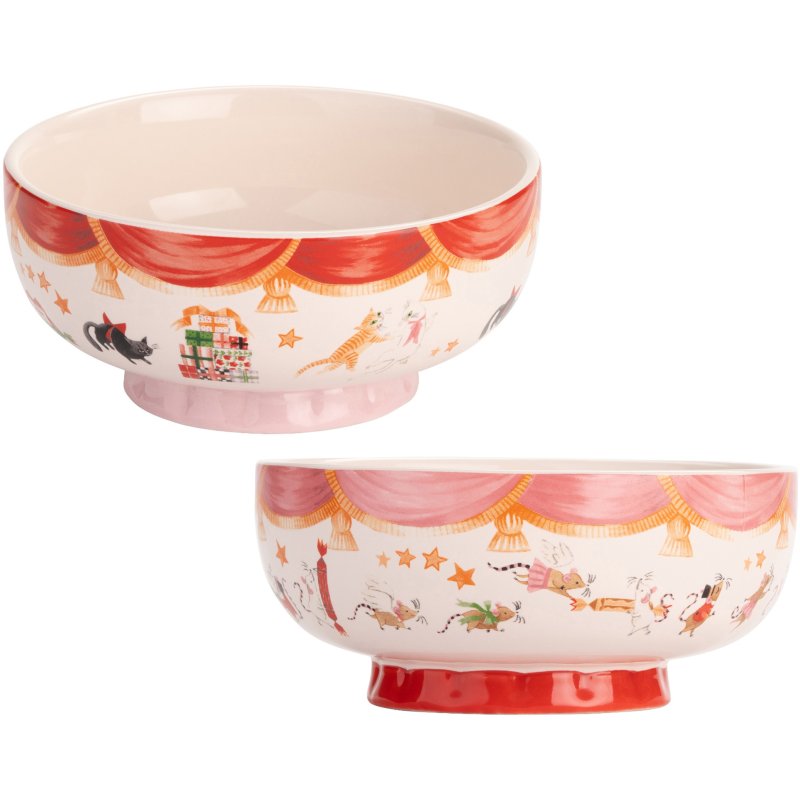 Cath Kidston Nutcracker Set Of 2 Footed Bowls