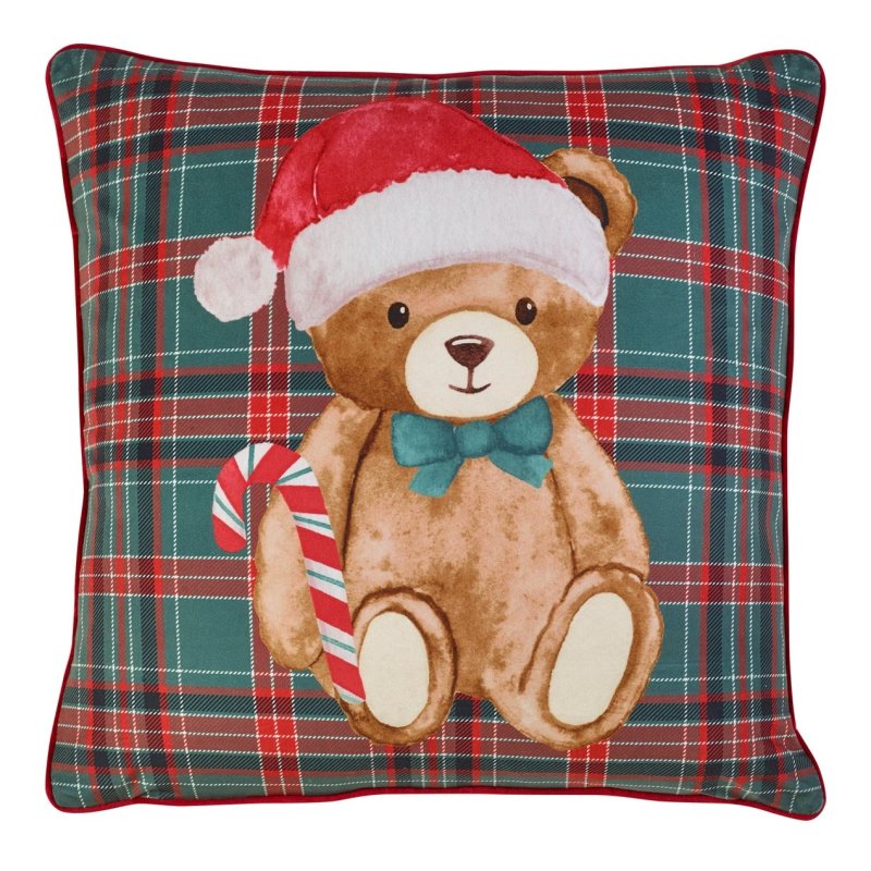 Catherine Lansfield Catherine Lansfield Christmas Tartan Teddy Bear Cushion