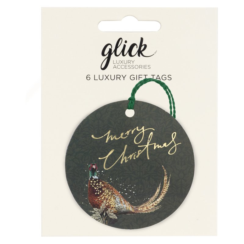 Glick Jolly Pheasant Gift Tag Pack Of 6