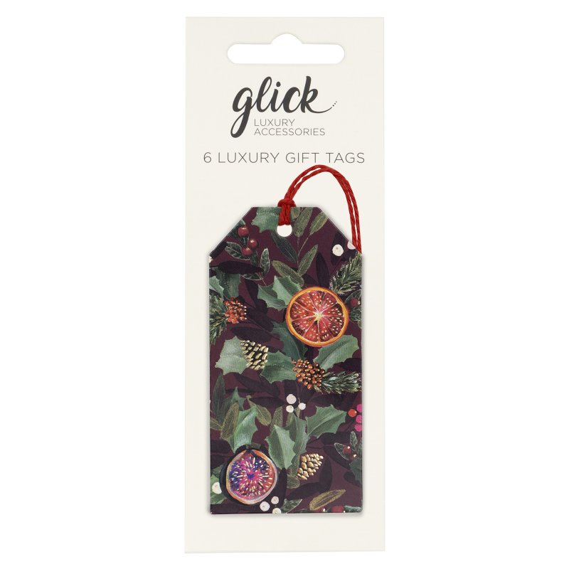 Glick Citrus Holly Gift Tag Pack Of 6