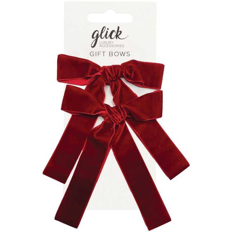 Glick Set Of 2 Red Velvet Bows
