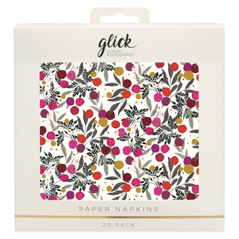Glick Bright Berries Paper Napkins 20pk in packaging