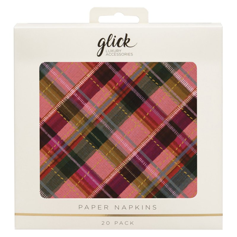 Glick Sugarplum Tartan Paper Napkins 20pk in packaging