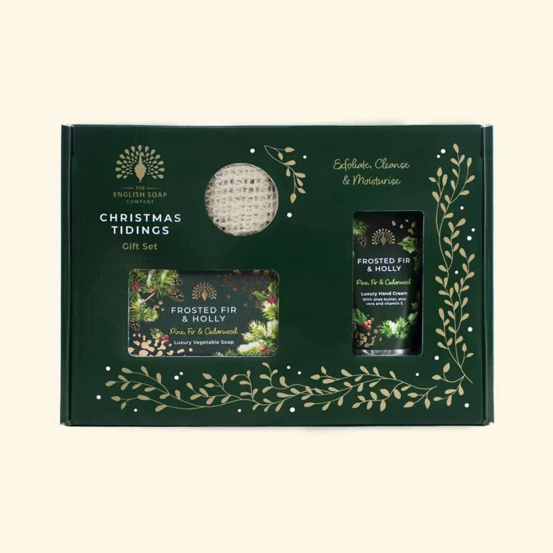 The English Soap Company Frosted Fir & Holly Gift Set with lid