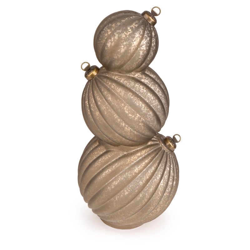 Candlelight LED Gold Glass Baubles Stack