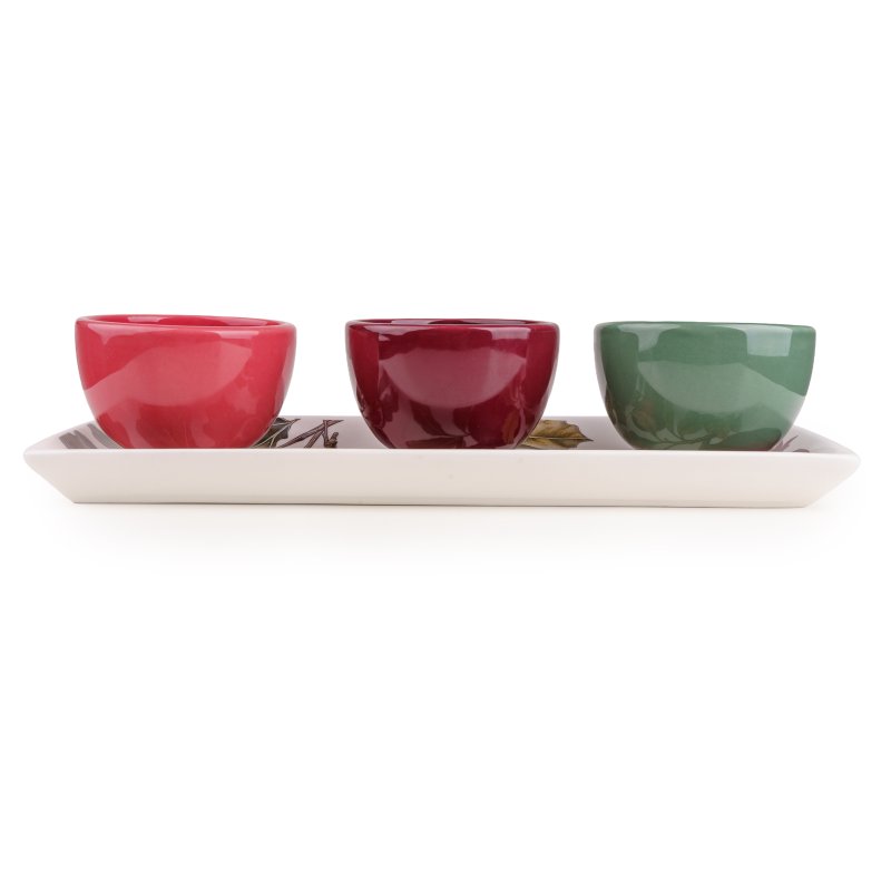 Candlelight Fig & Pomegranate Dipping Bowls Set Of 3