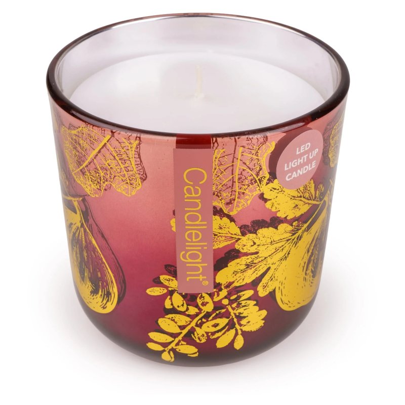 Candlelight Fig & Pomegranate Ombre Candle Angled View