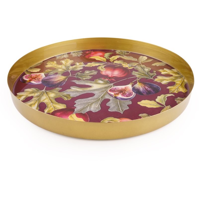 Candlelight Fig & Pomegranate Metal Tray