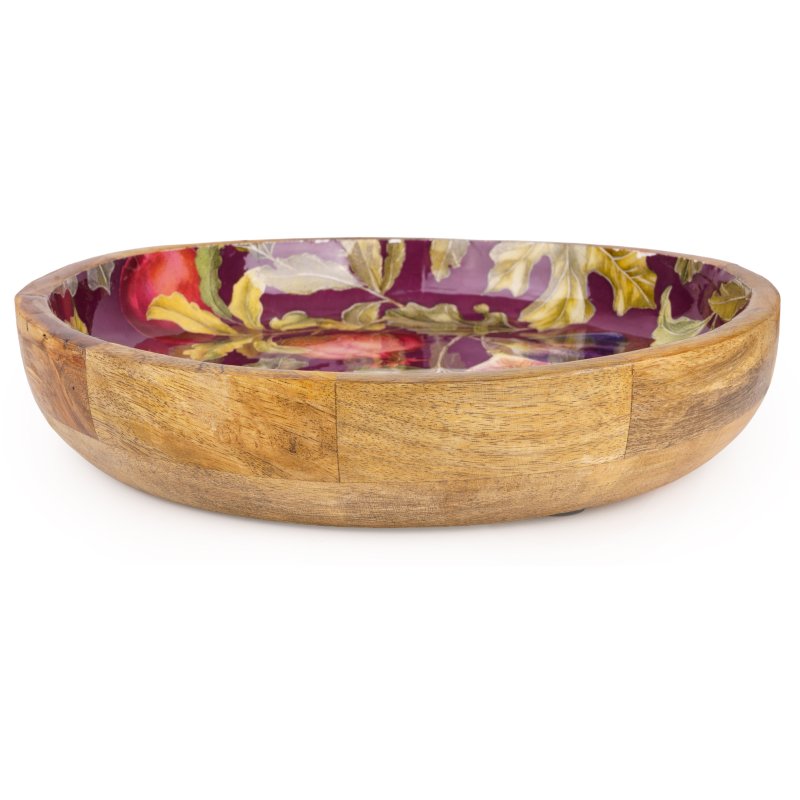 Candlelight Fig & Pomegranate Mango Wood Bowl
