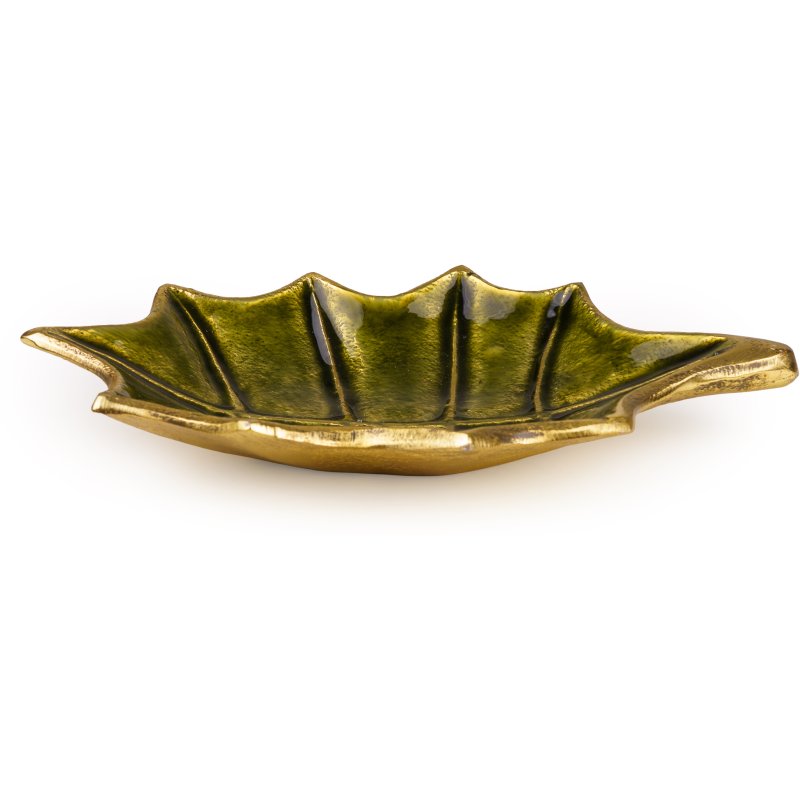 Candlelight Fig & Pomegranate Metal Leaf Bowl