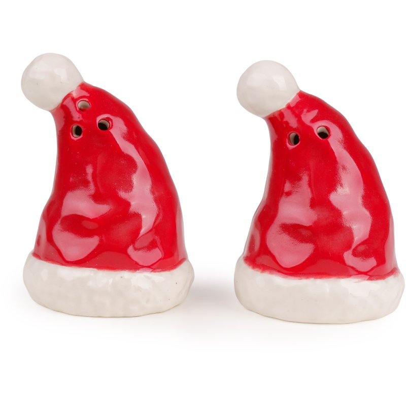 Candlelight Santa Hats Salt & Pepper Pots