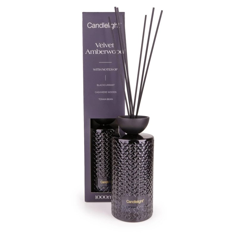 Candlelight Velvet Amberwood 1000Ml Reed Diffuser with box