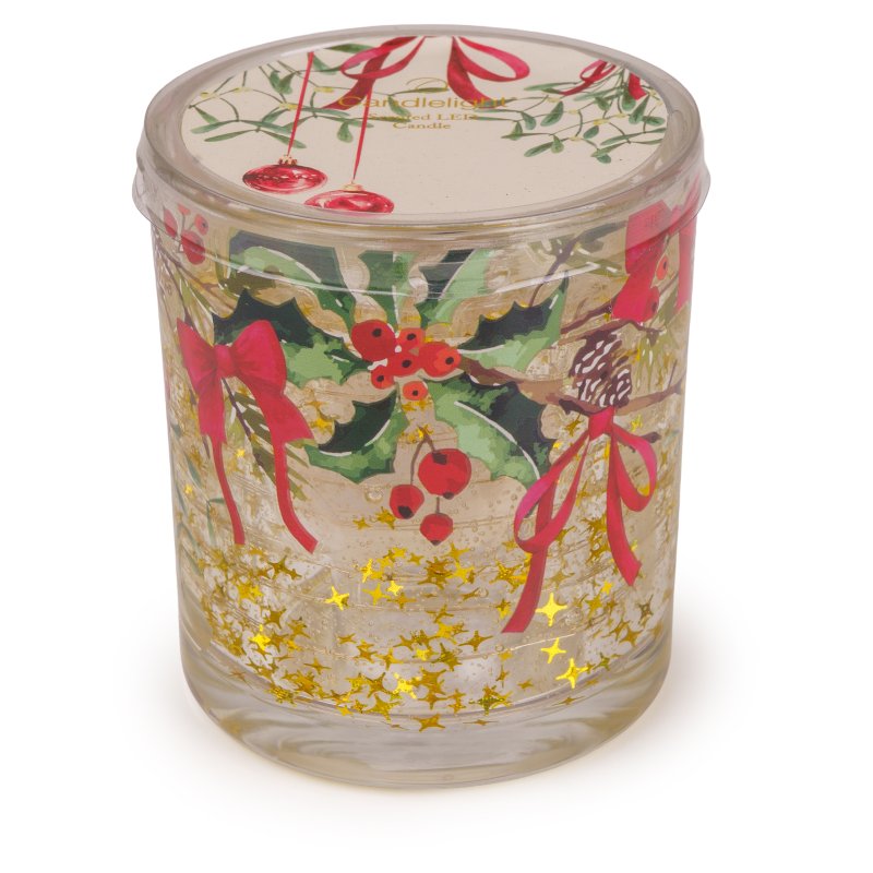 Candlelight LED Mistletoe & Pine Candle
