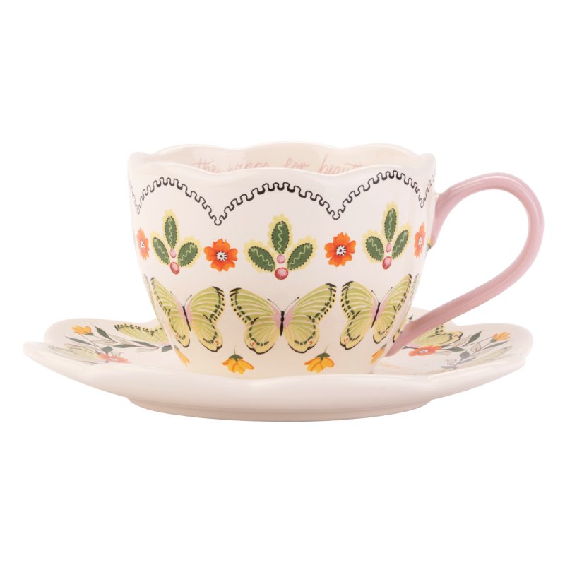 Cath Kidston Butterfly Tea Cup And Saucer
