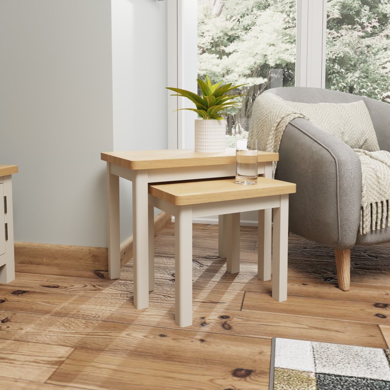 Aldiss Own Hastings Editions Nest of 2 Tables in Stone
