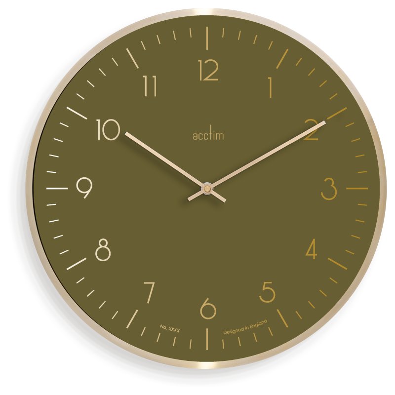 Acctim Marina 30cm Wall Clock Hunter Green & Gold