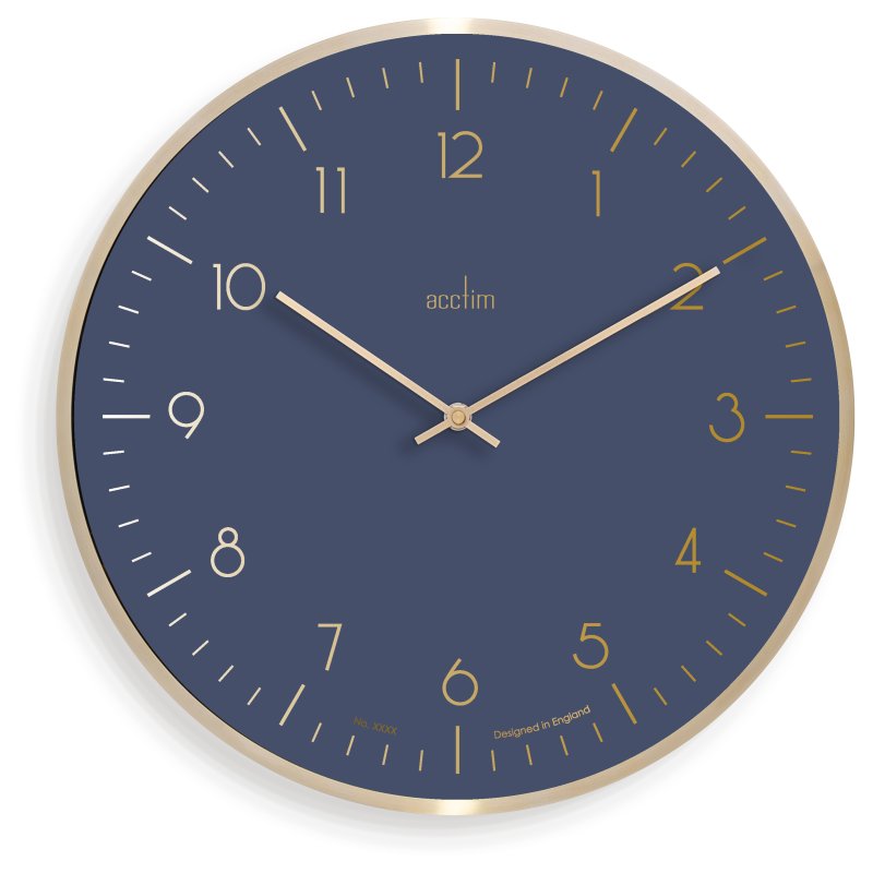 Acctim Marina 30cm Metal Wall Clock Navy & Gold