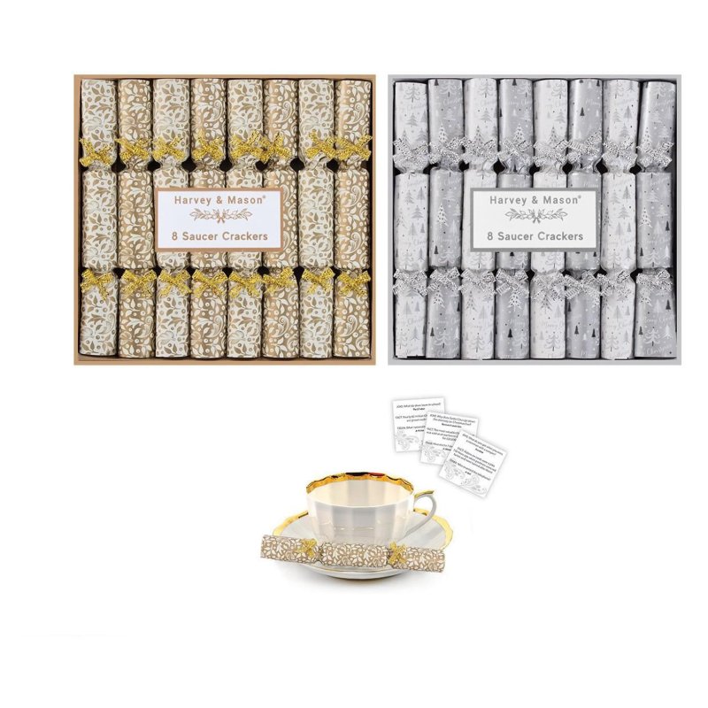 Harvey & Mason Box Of 8 Saucer Crackers Assorted Colours