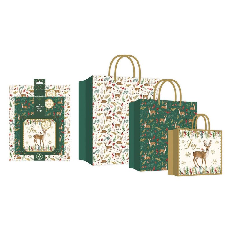 Harvey & Mason Reindeers Set of 3 Gift Bags