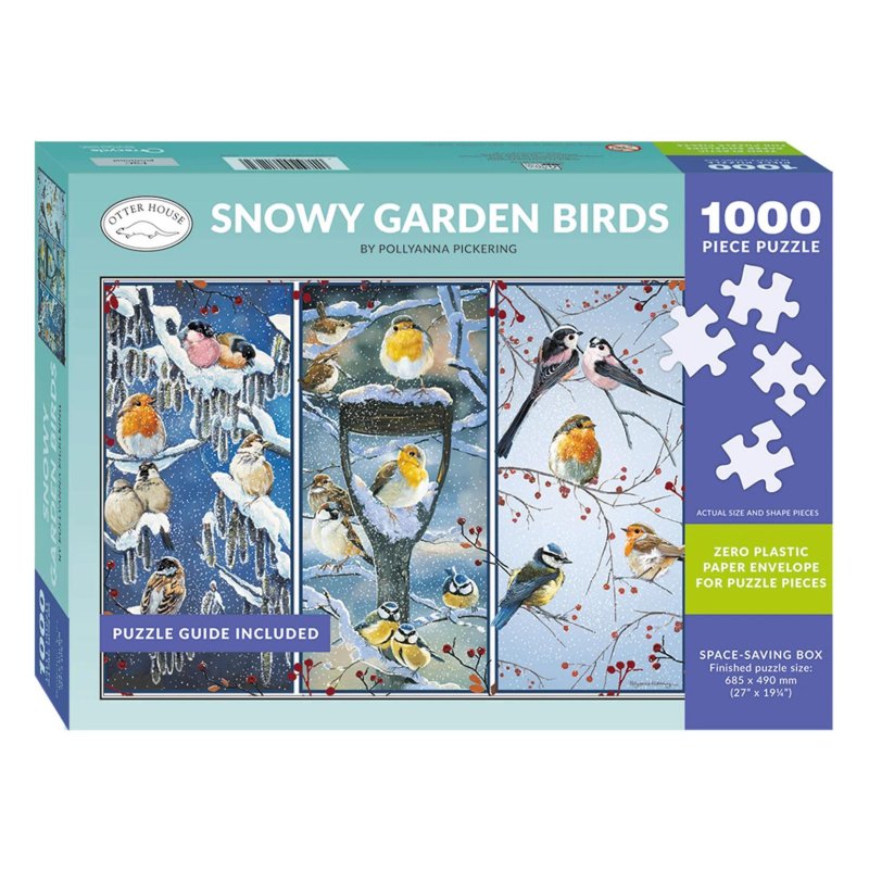 Otter House Snowy Garden Birds 1000 Piece Puzzle
