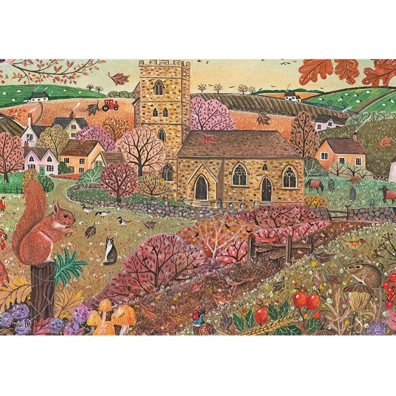 Otter House Autumn Village 500 Piece Puzzle