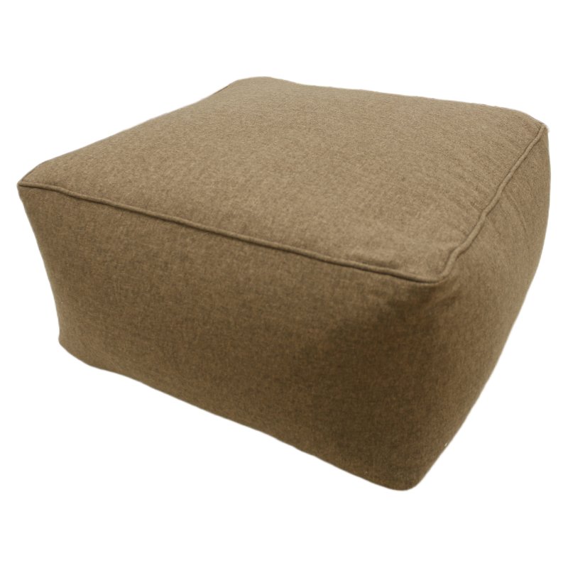 Norfolk & Co Holkham Tweed Square Pouffe Cocoa