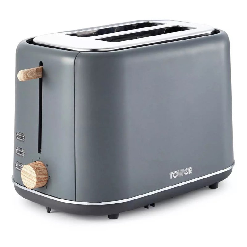 Tower Scandi Grey 2 Slice Toaster