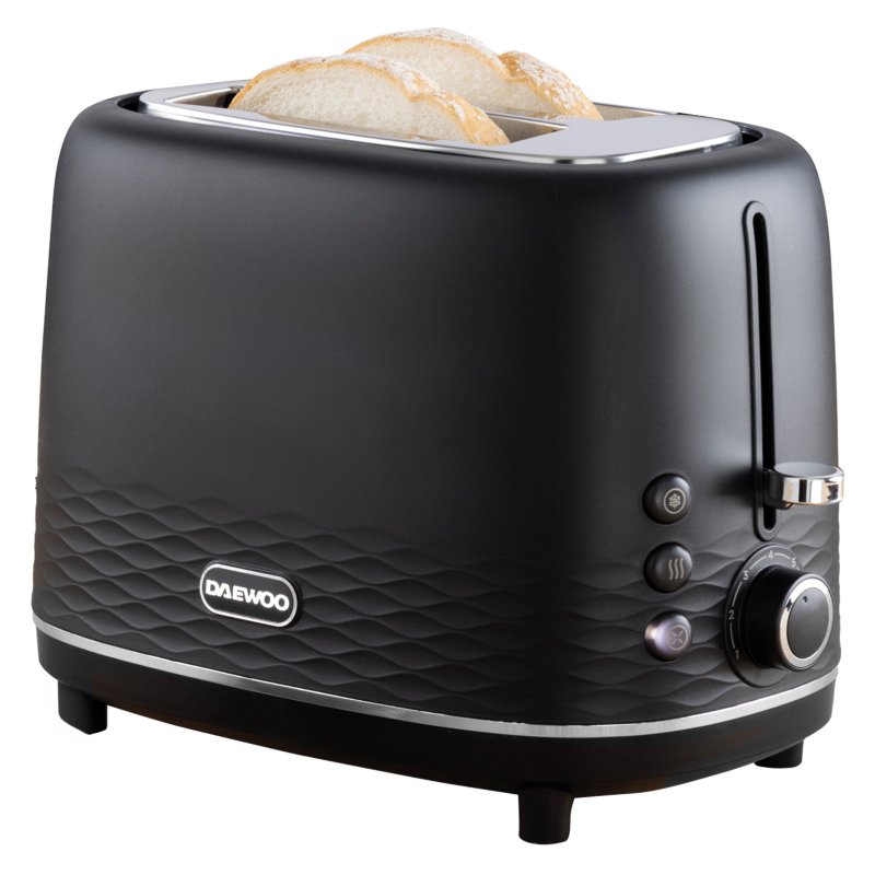 Daewoo Tessera Black 2 Slice Toaster