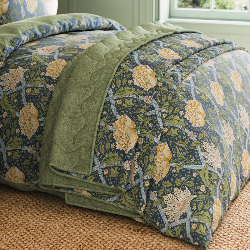 Morris & Co Morris & Co Windrush Blue Quilted Throw
