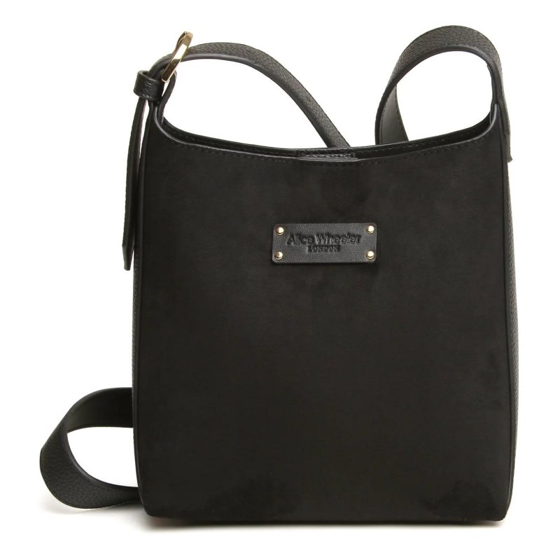 Alice Wheeler Alice Wheeler Kensington Mini Hobo Suede Bag Black