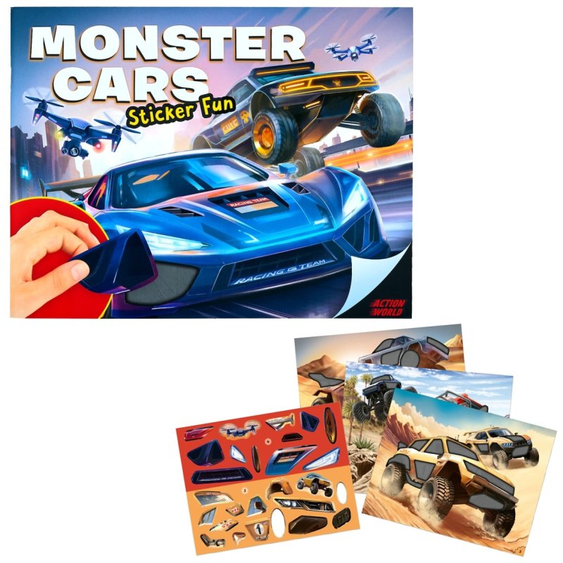 Action World Monster Cars Sticker Fun