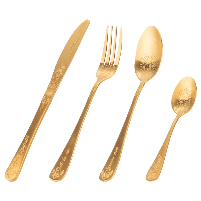 Yvonne Ellen Yvonne Ellen Gold 16 Piece Cutlery Set