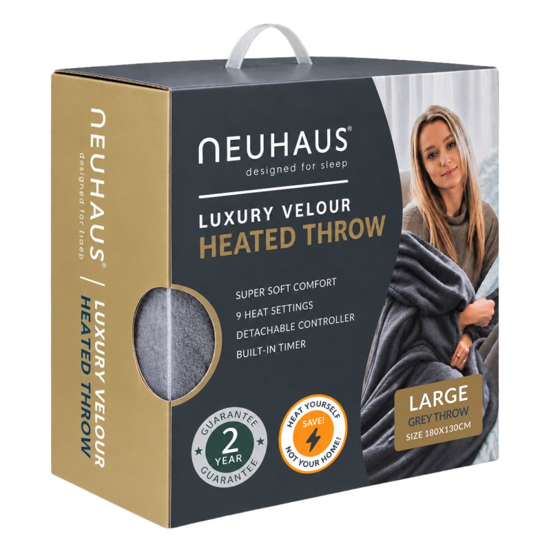 Neuhaus Faux Fur Reversible Electric Throw Grey