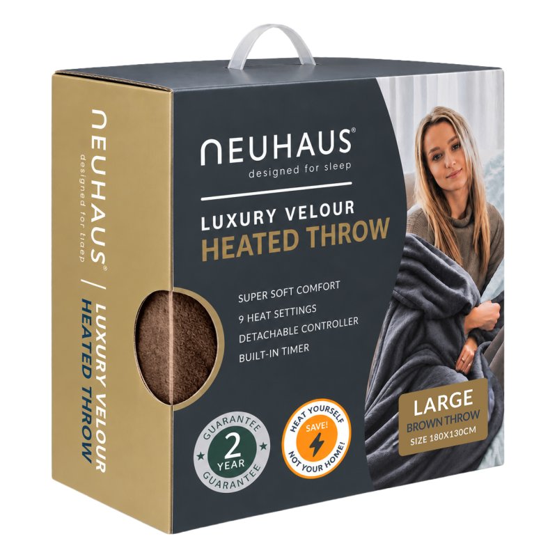 Neuhaus Faux Fur Reversible Electric Throw Brown