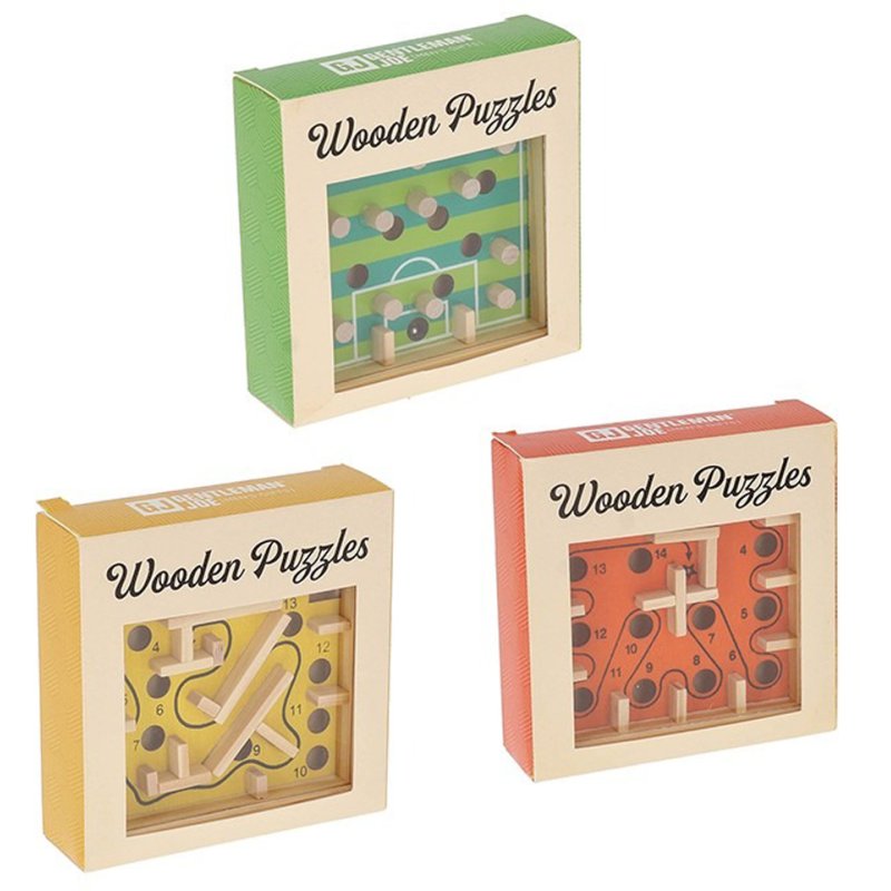 Joe Davies Gentleman Joe Desk Games Handheld Wooden Puzzle Assorted Designs Group Shot