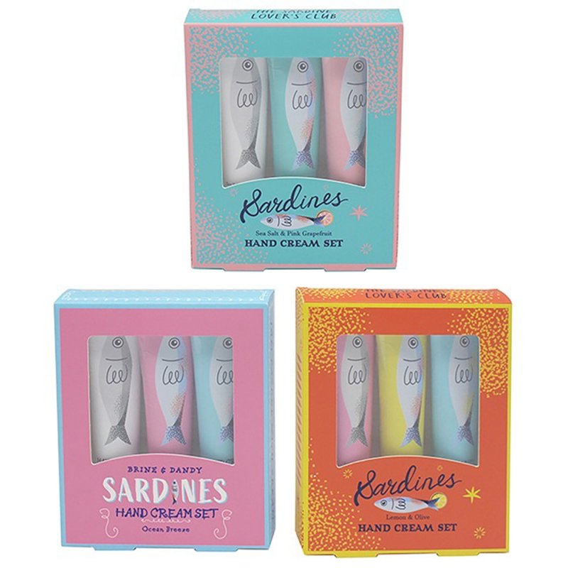 Joe Davies Bath And Body Sardine Set Of 3 Hand Creams Assorted Designs