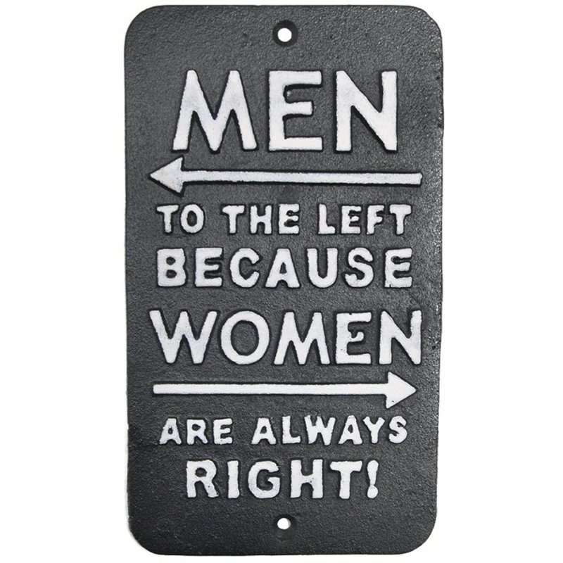 Quirky Barn Men To The Left Plaque