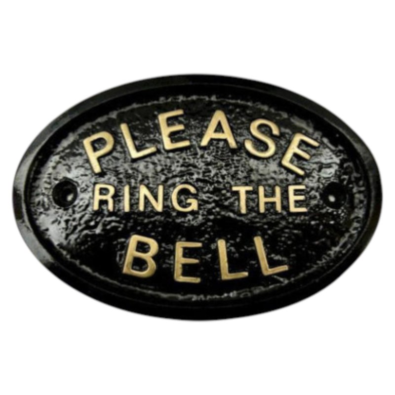 Quirky Barn Please Ring The Bell Cast Iron Plaque