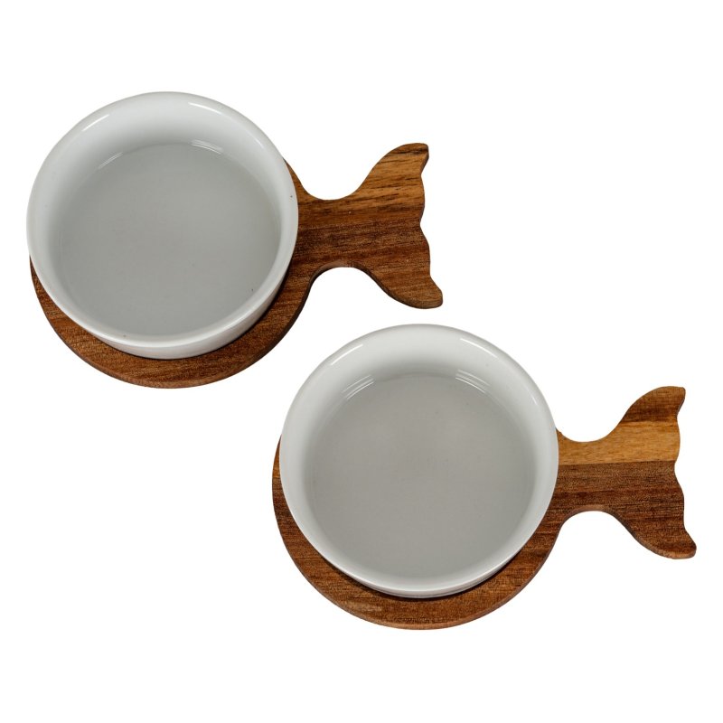 Hill Interiors Hill Interiors Set Of 2 Fishtail Serving Trays with Bowls