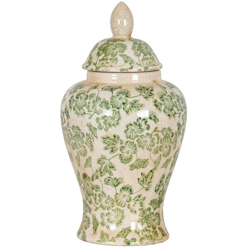 Hill Interiors Hill Interiors Green Clover Ceramic Ginger Jar