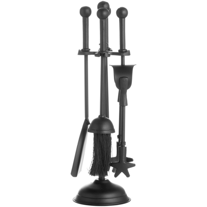Hill Interiors Hill Interiors Ball Topped Companion Set Black