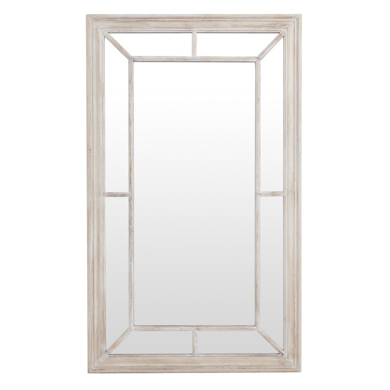 Hill Interiors Hill Interiors Washed Wood Framed Window Mirror