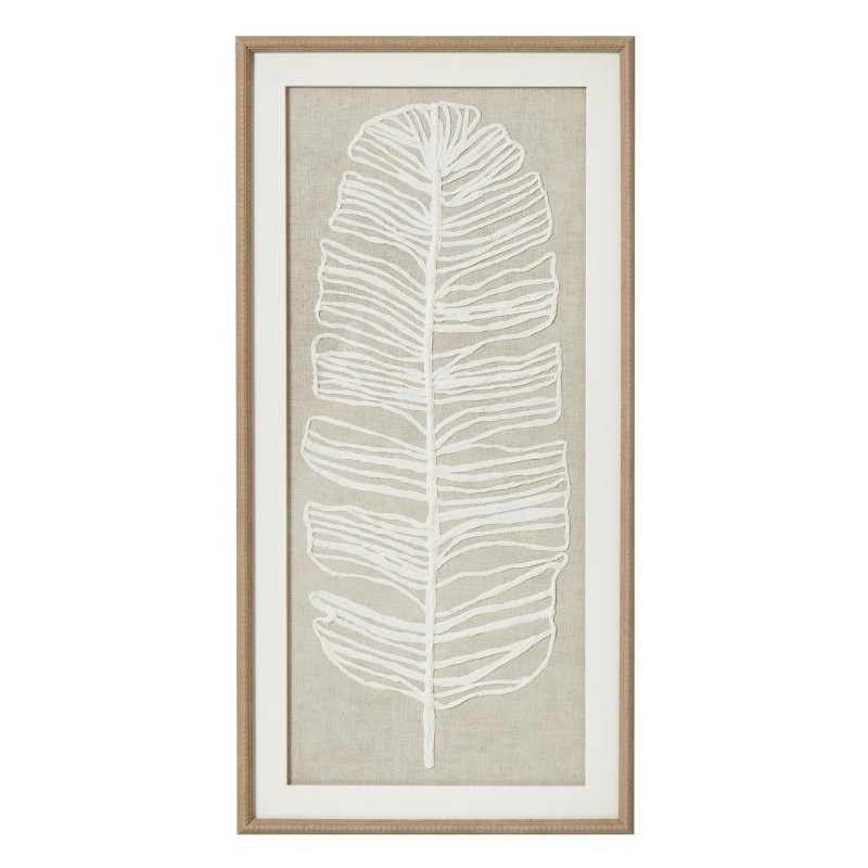 Hill Interiors Hill Interiors Plume White Feather Art Mounted Beaded Frame