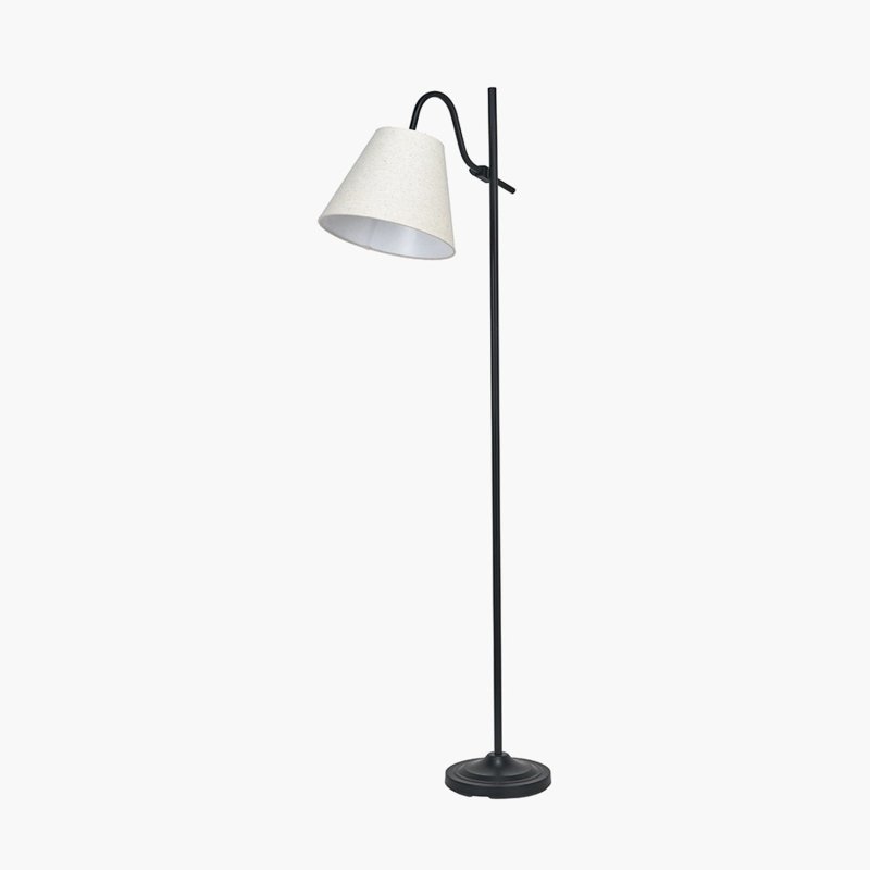Pacific Ari Black Metal Curved Arm Floor Lamp