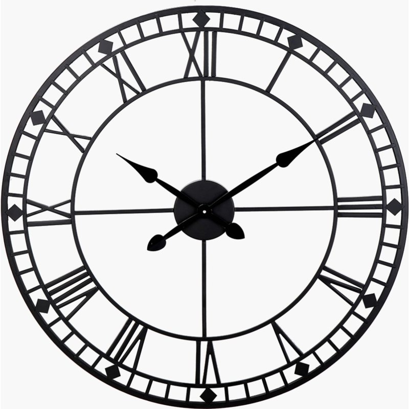 Pacific Black Metal Round Wall Clock