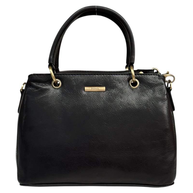 Nova Leathers Black Goat Leather Grab Bag