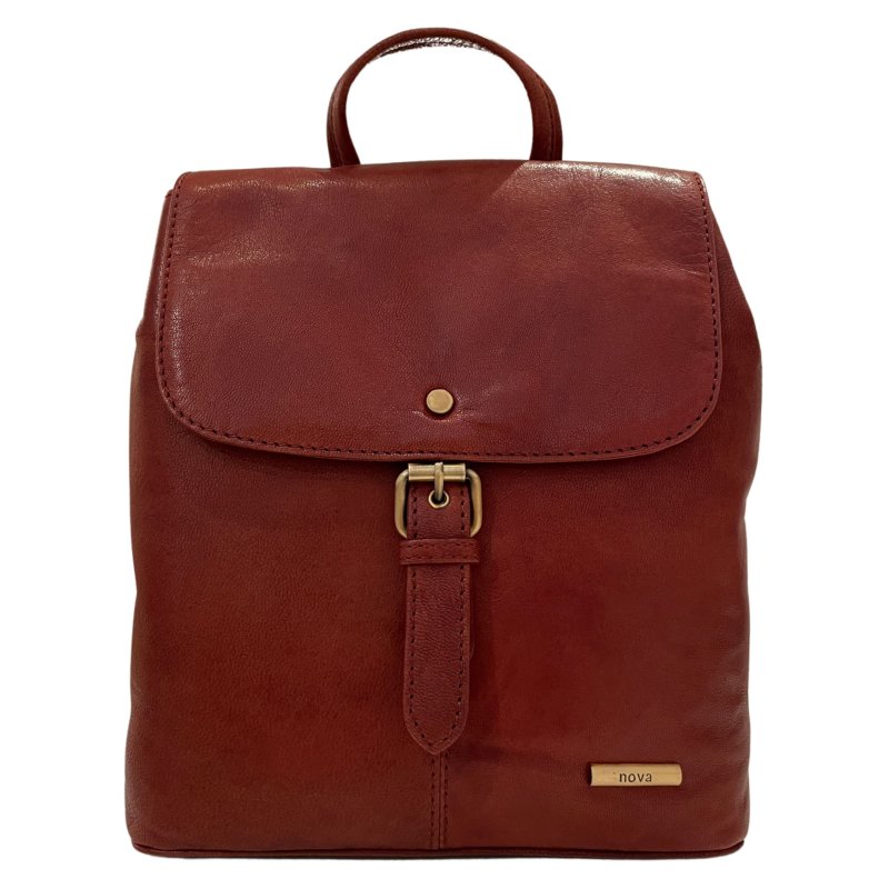 Nova Leathers Cognac Buckle Detail Backpack