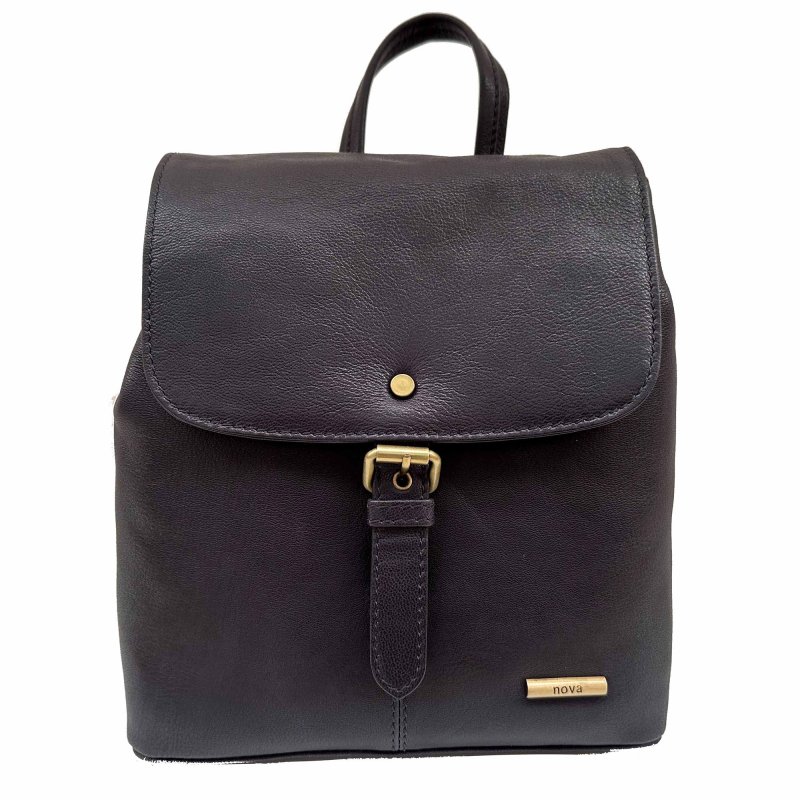 Nova Leathers Navy Buckle Detail Backpack