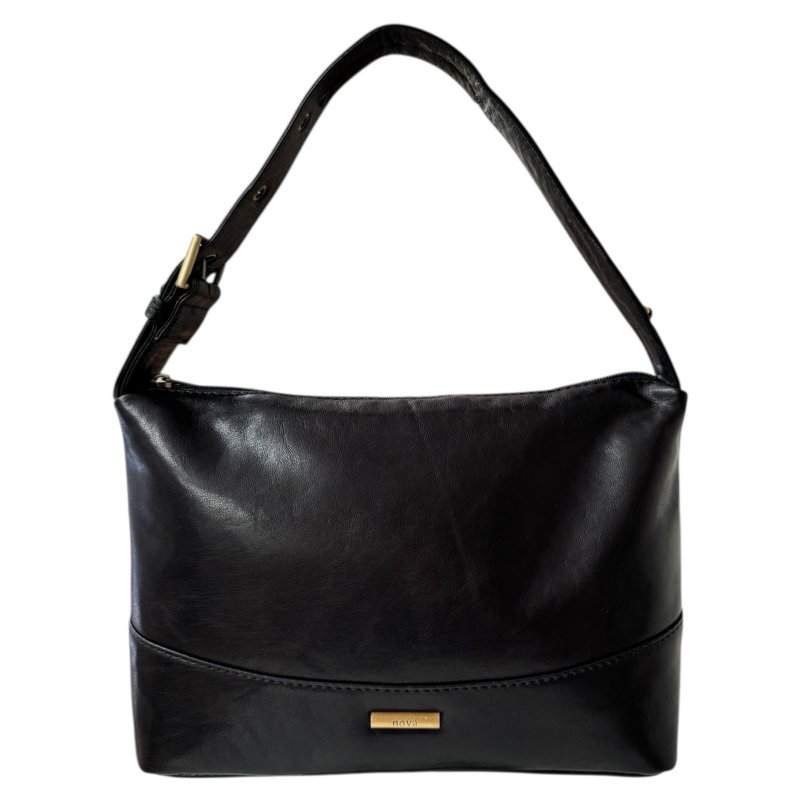 Nova Leathers Black Short Handle Shoulder Bag