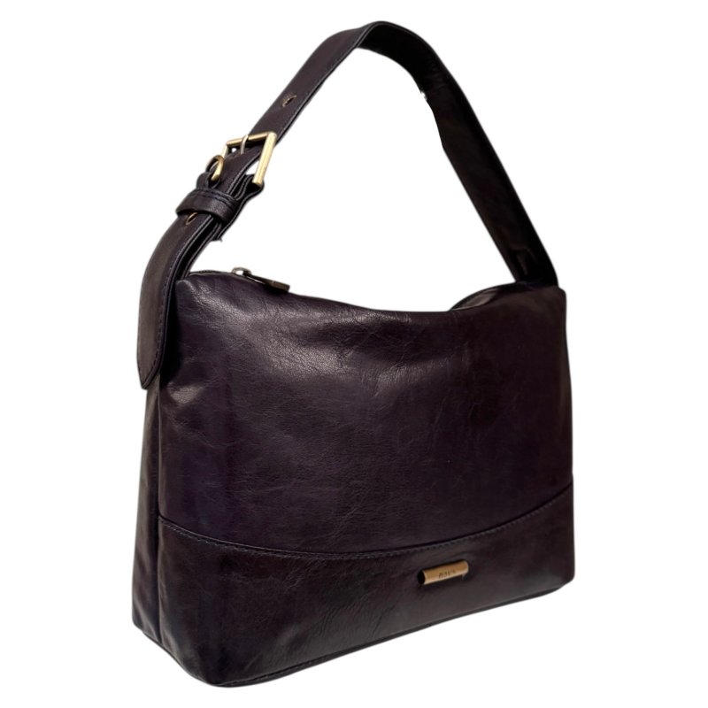 Nova Leathers Navy Short Handle Shoulder Bag